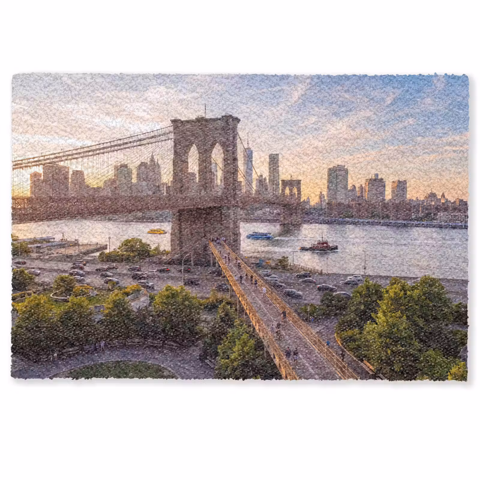 Deurmat - Brug - Rivier - Stad - Zonsondergang - Architectuur — 1