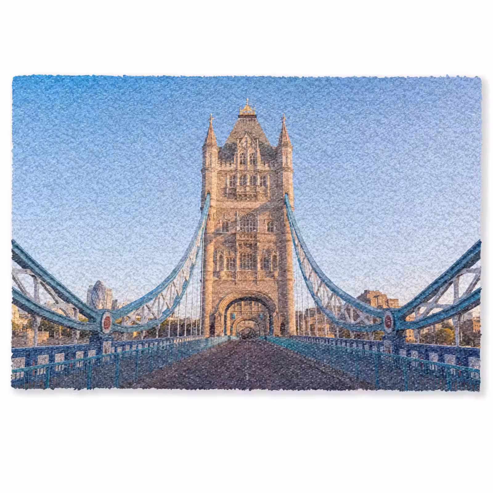 Deurmat - Brug - Toren - Architectuur - Klassiek - Blauw — 1
