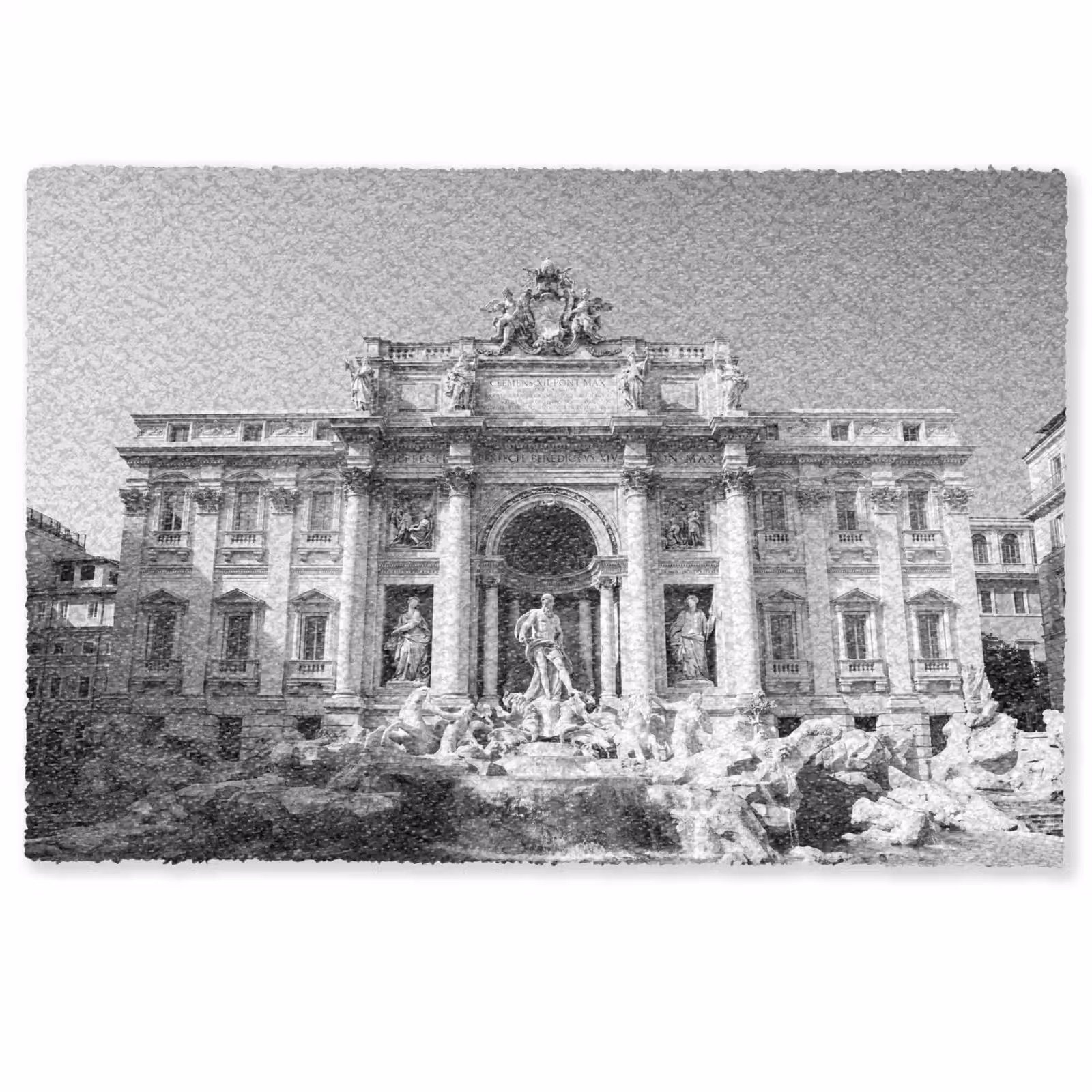 Deurmat - Fontein - Beelden - Architectuur - Zwart-wit — 1