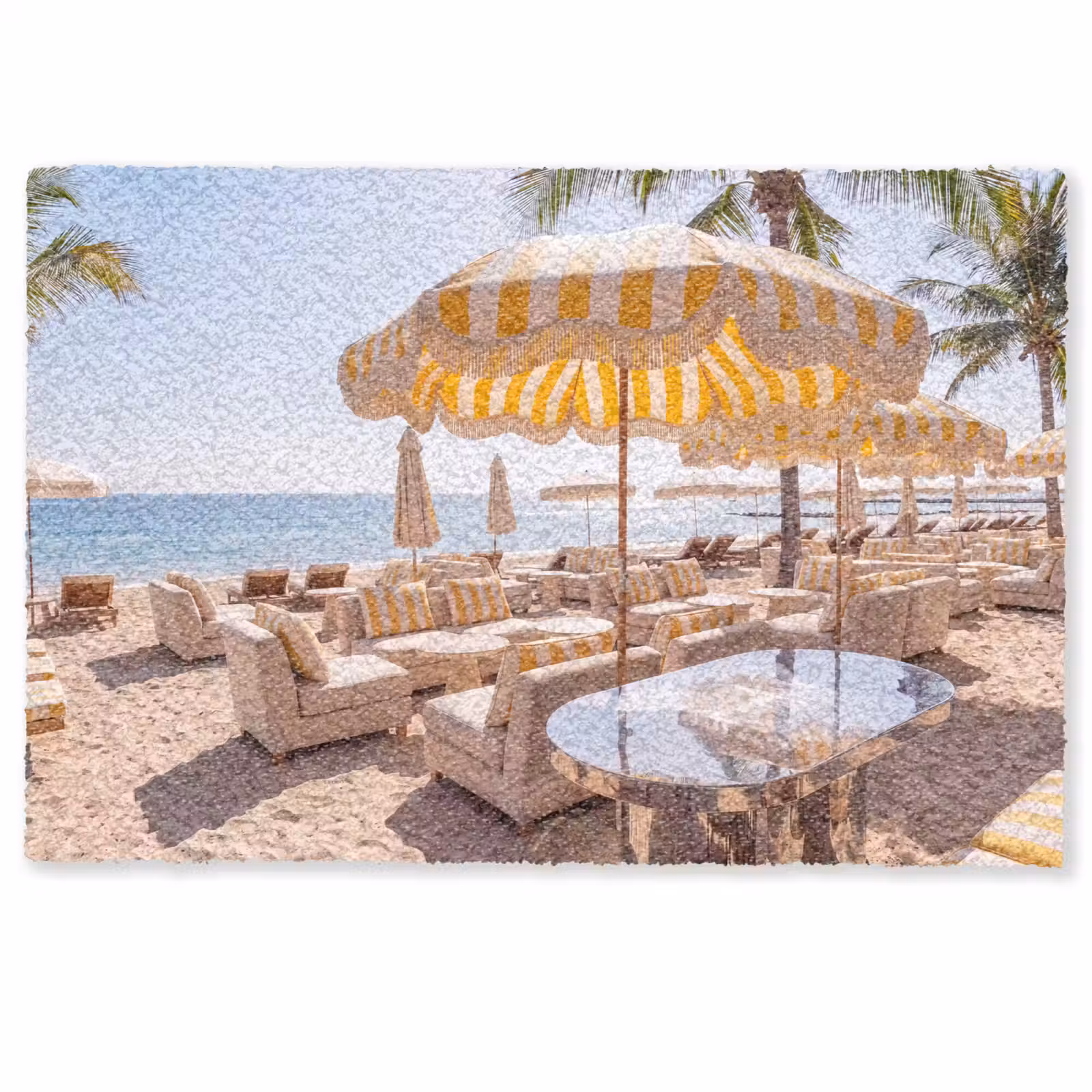 Deurmat - Strand - Ligbedden - Vakantie - Modern - Geel — 1