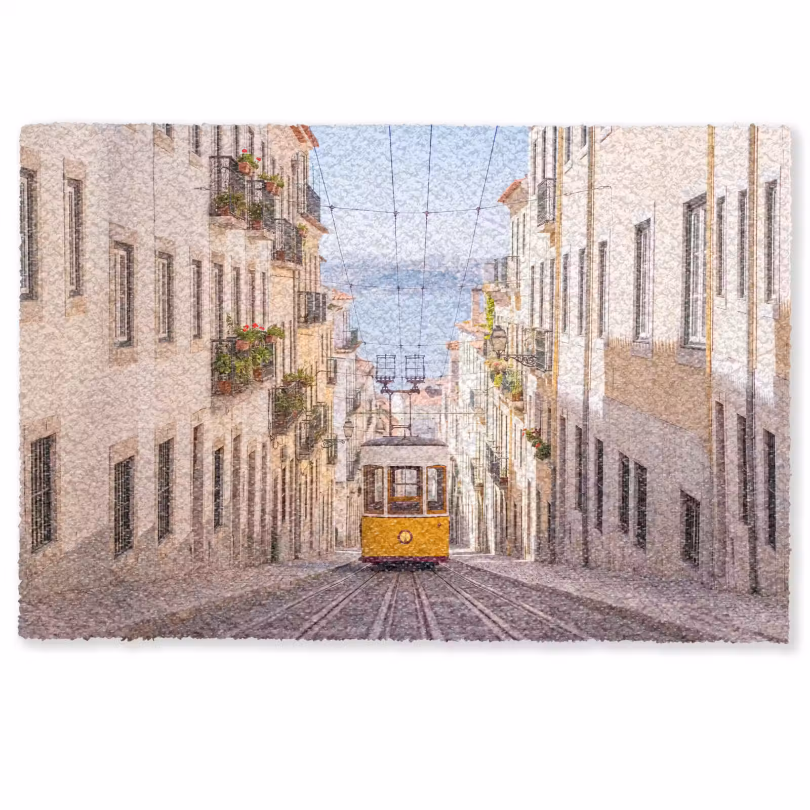 Deurmat - Tram - Straat - Stad - Architectuur - Geel — 1