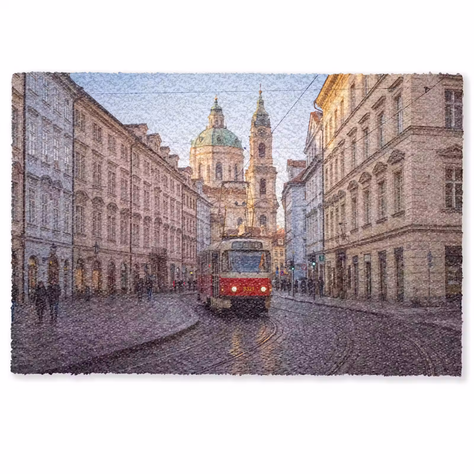 Deurmat - Tram - Straat - Stadsgezicht - Klassiek - Rood — 1