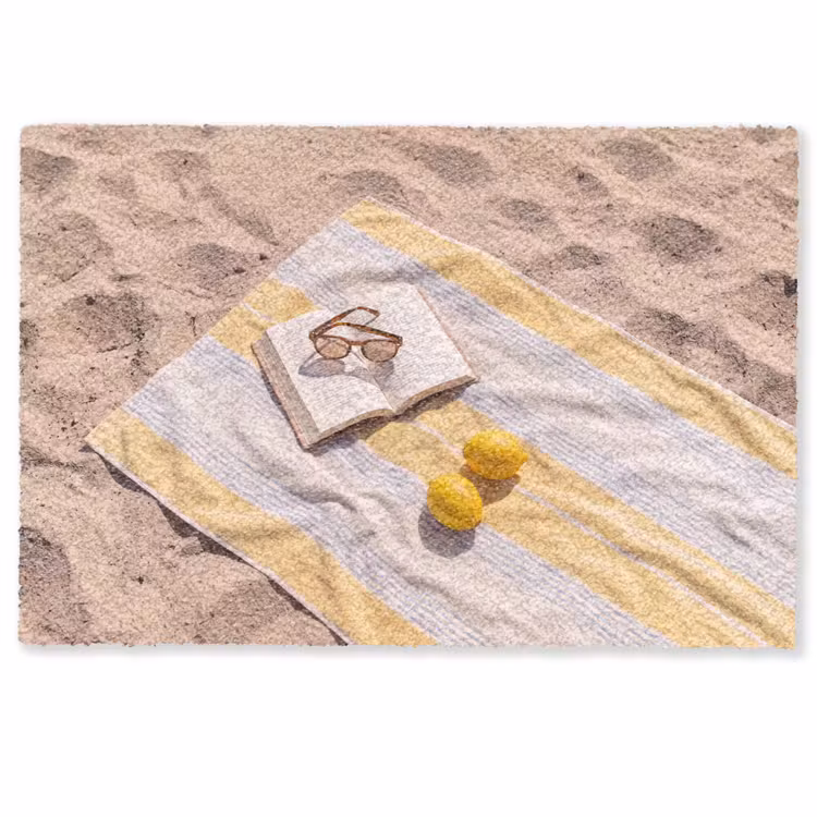 Deurmat - Boek - Zonnebril - Strand - Zomer - Geel — 1
