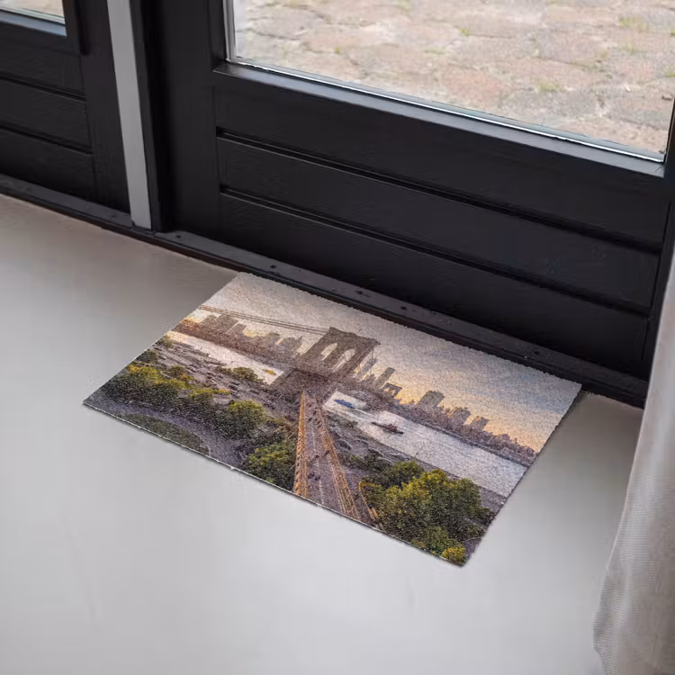 Deurmat - Brug - Rivier - Stad - Zonsondergang - Architectuur — 2