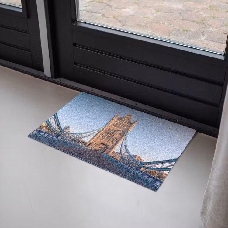 Deurmat - Brug - Toren - Architectuur - Klassiek - Blauw — 2