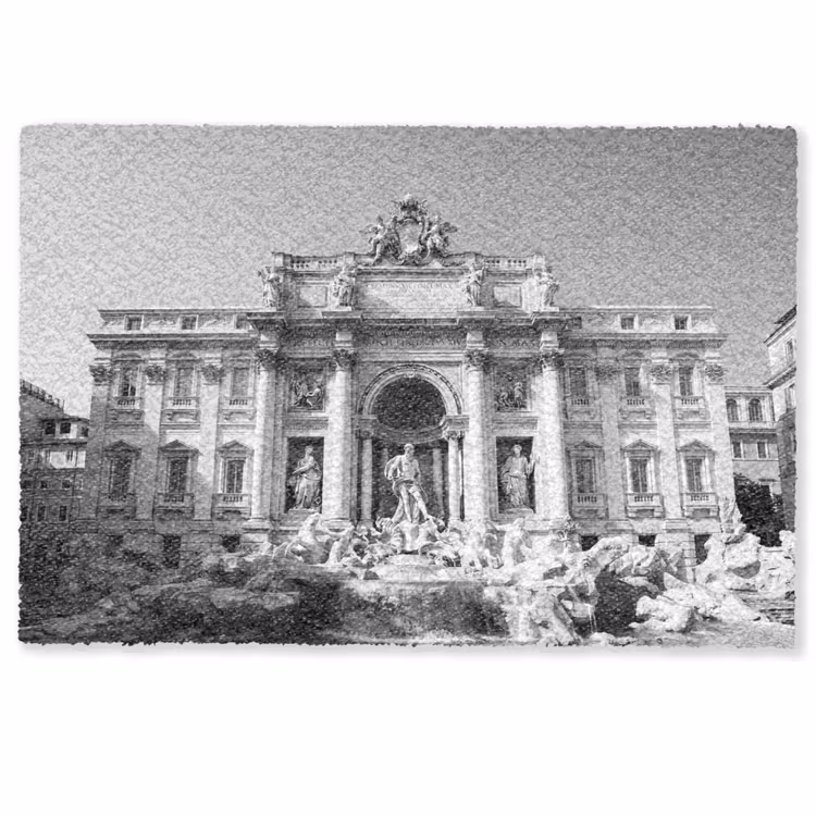 Deurmat - Fontein - Beelden - Architectuur - Zwart-wit — 1