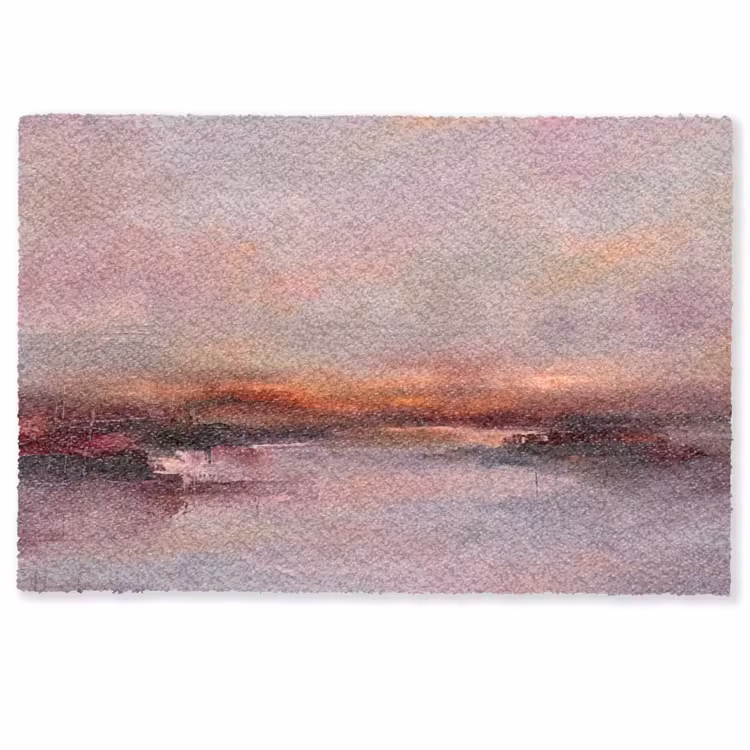 Deurmat - Landschap - Zonsondergang - Abstract - Modern - Roze — 1