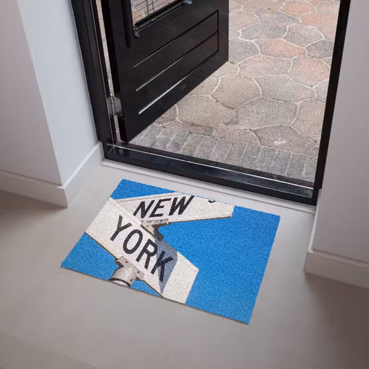 Deurmat - New York - Straatbord - Stad - Urban - Blauw — 4