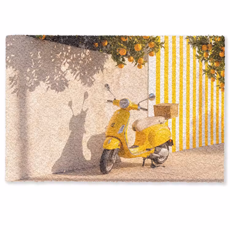 Deurmat - Scooter - Natuur - Zomer - Geel - Mediterraan — 1