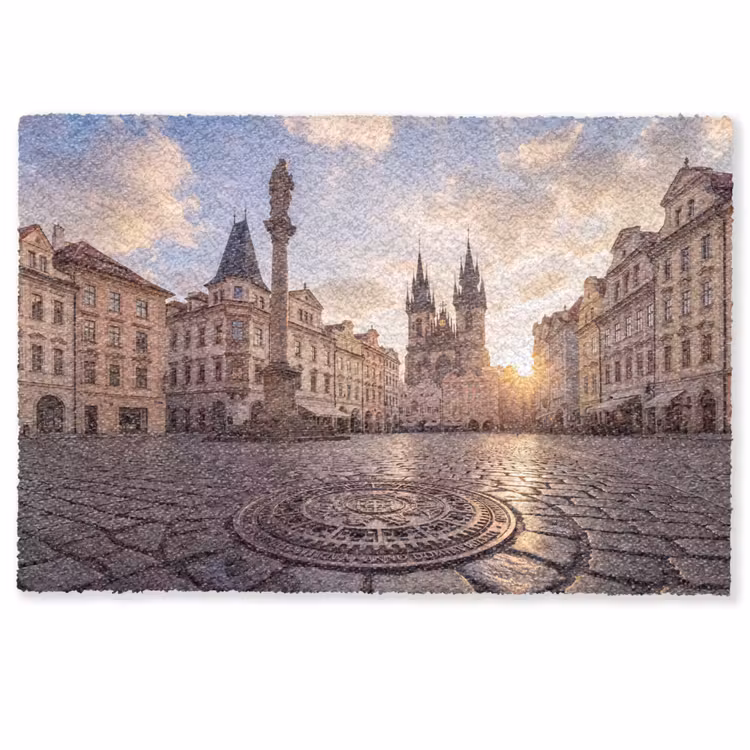 Deurmat - Stad - Praag - Ochtend - Architectuur - Goud — 1
