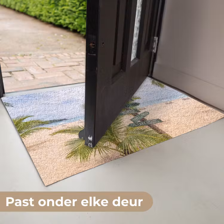 Deurmat - Strand - Wegwijzer - Palmen - Tropisch - Groen — 7