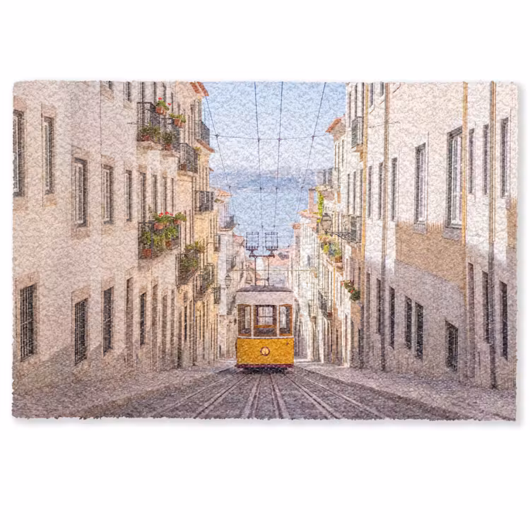 Deurmat - Tram - Straat - Stad - Architectuur - Geel — 1