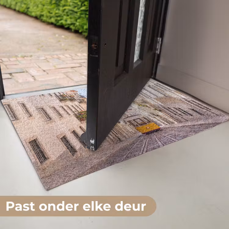 Deurmat - Tram - Straat - Stad - Architectuur - Geel — 7