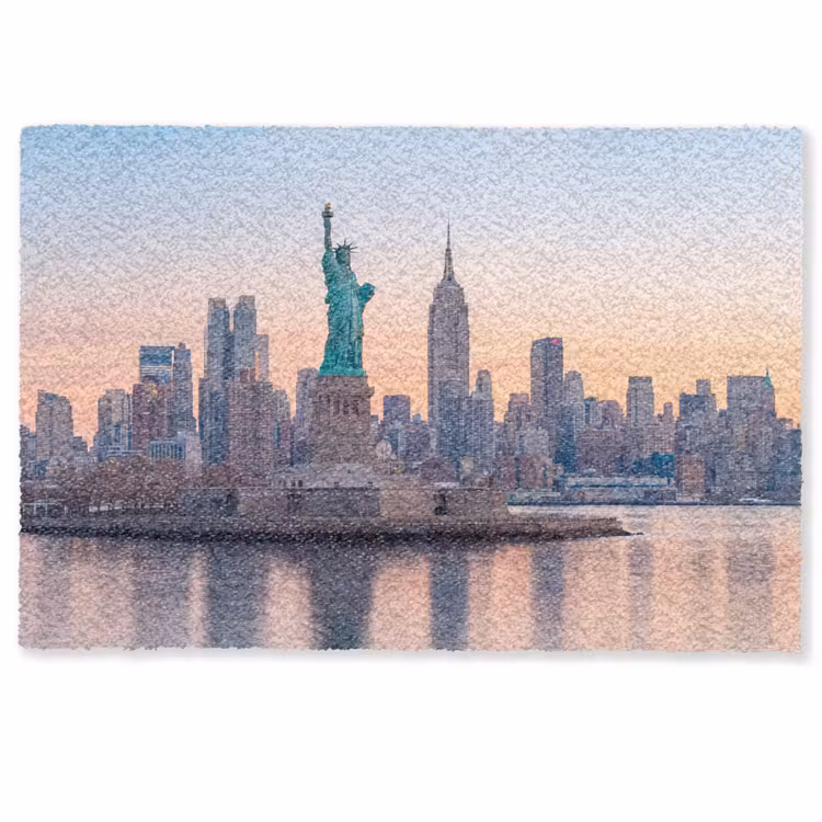 Deurmat - Vrijheidsbeeld - New York - Zonsopgang - Stad - Architectuur — 1