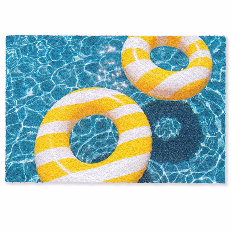 Deurmat - Zwembad - Zwembanden - Zomer - Geel - Blauw — 1