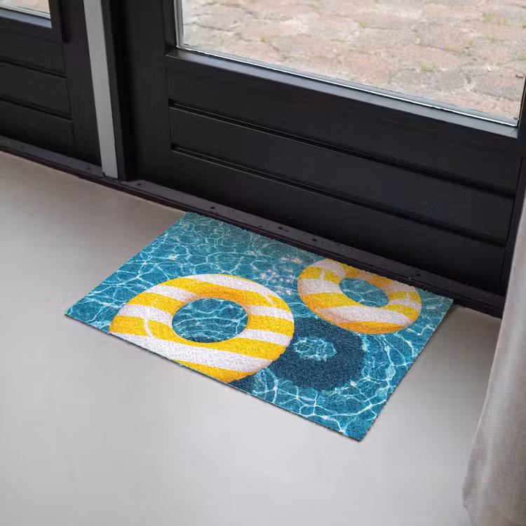 Deurmat - Zwembad - Zwembanden - Zomer - Geel - Blauw — 2