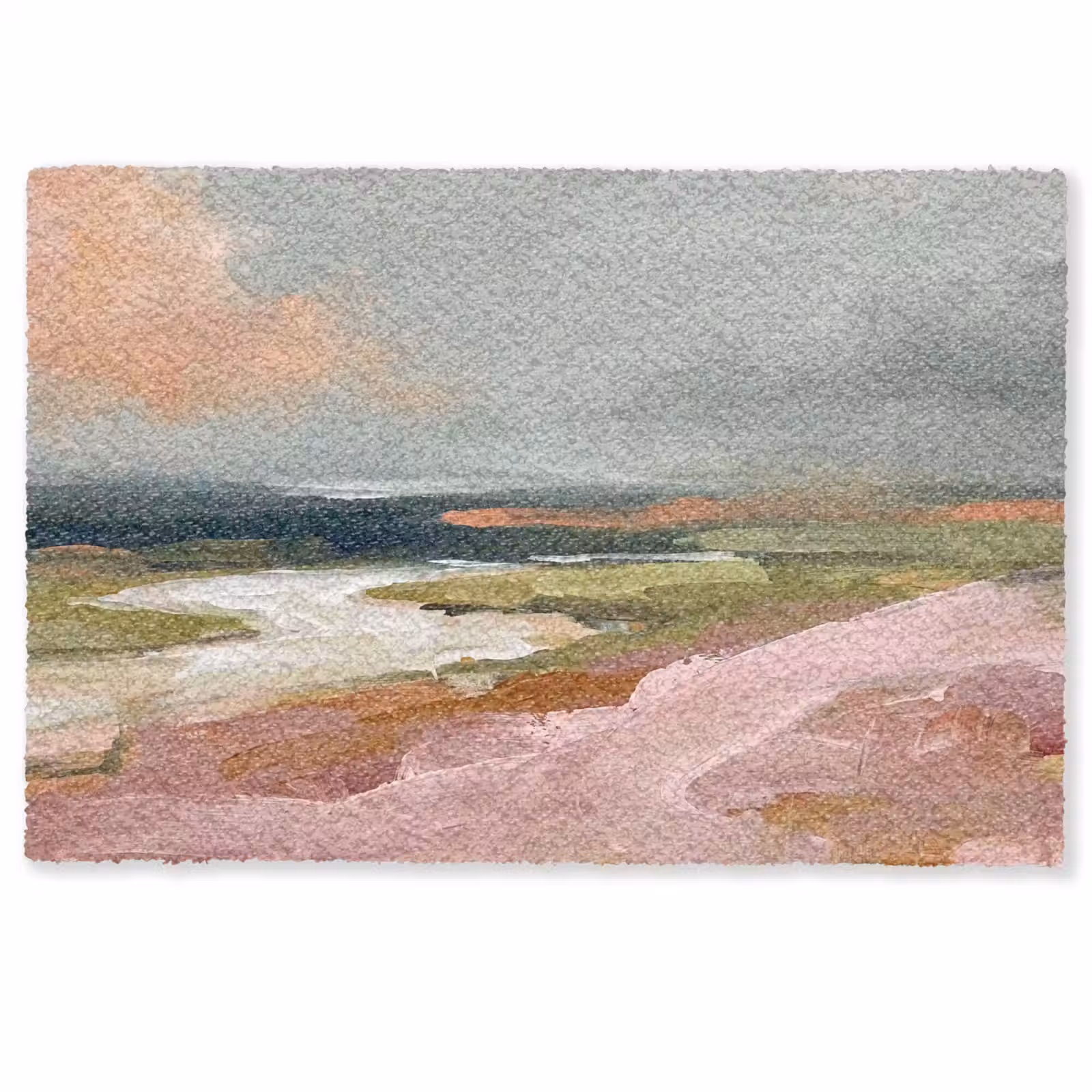 Deurmat - Landschap - Rivier - Abstract - Roze - Groen — 1