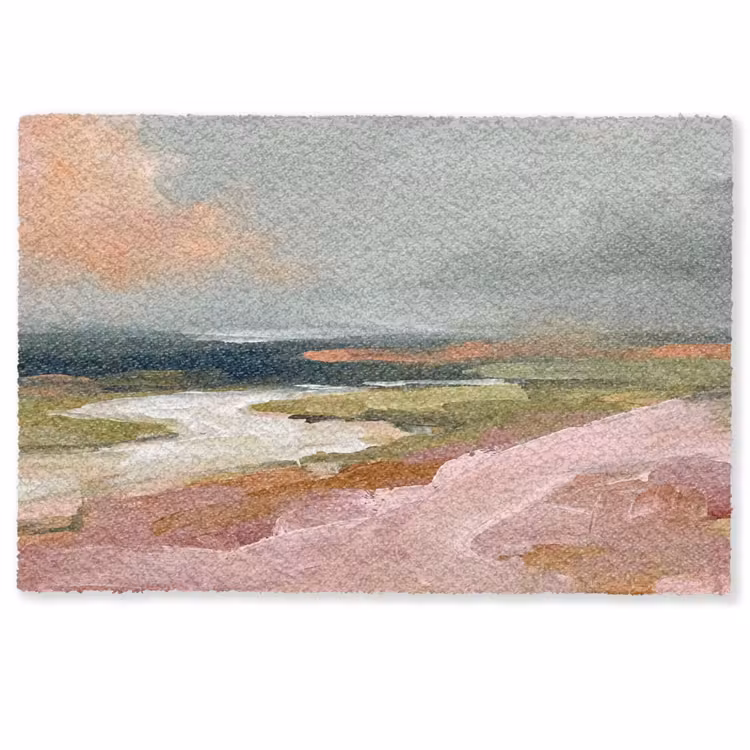 Deurmat - Landschap - Rivier - Abstract - Roze - Groen — 1