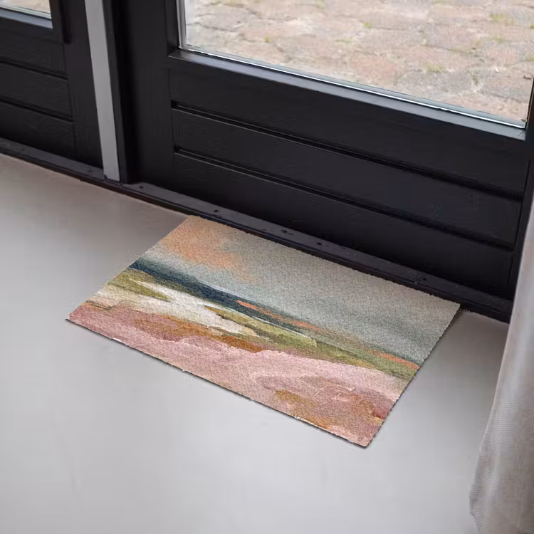 Deurmat - Landschap - Rivier - Abstract - Roze - Groen — 2