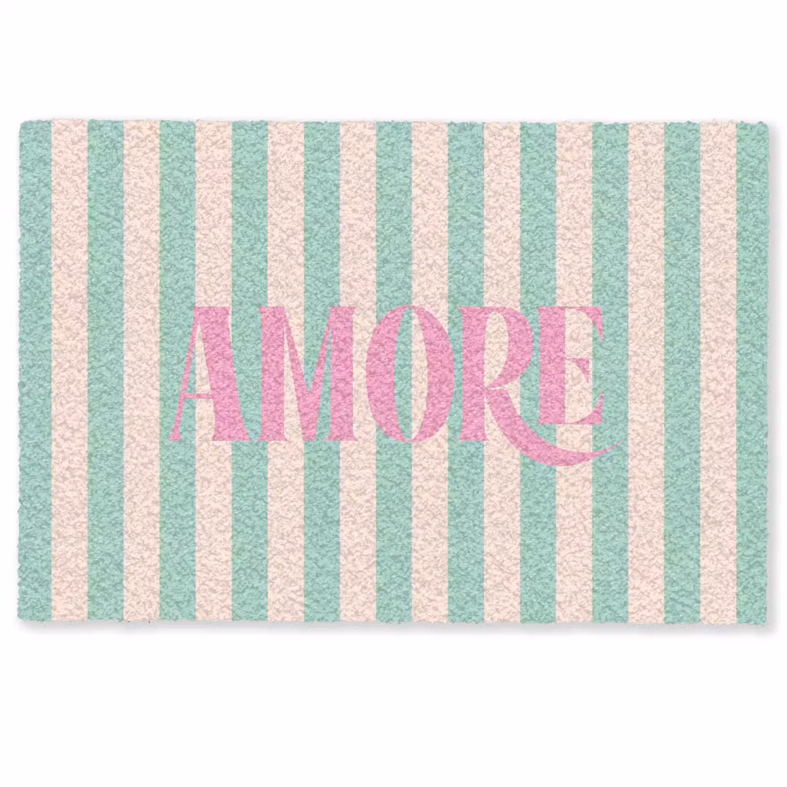 Deurmat - Roze - Groen - Strepen - Amore — 1