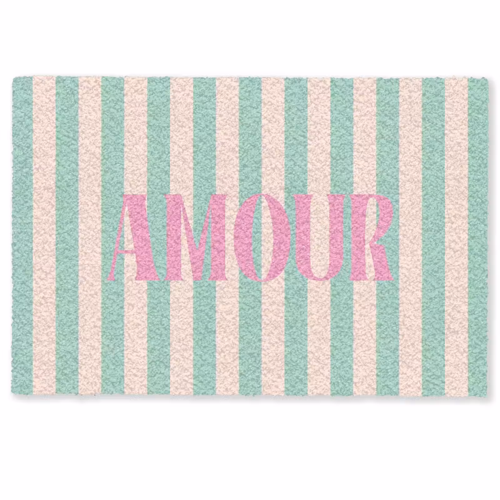 Deurmat - Roze - Groen - Strepen - Amour — 1