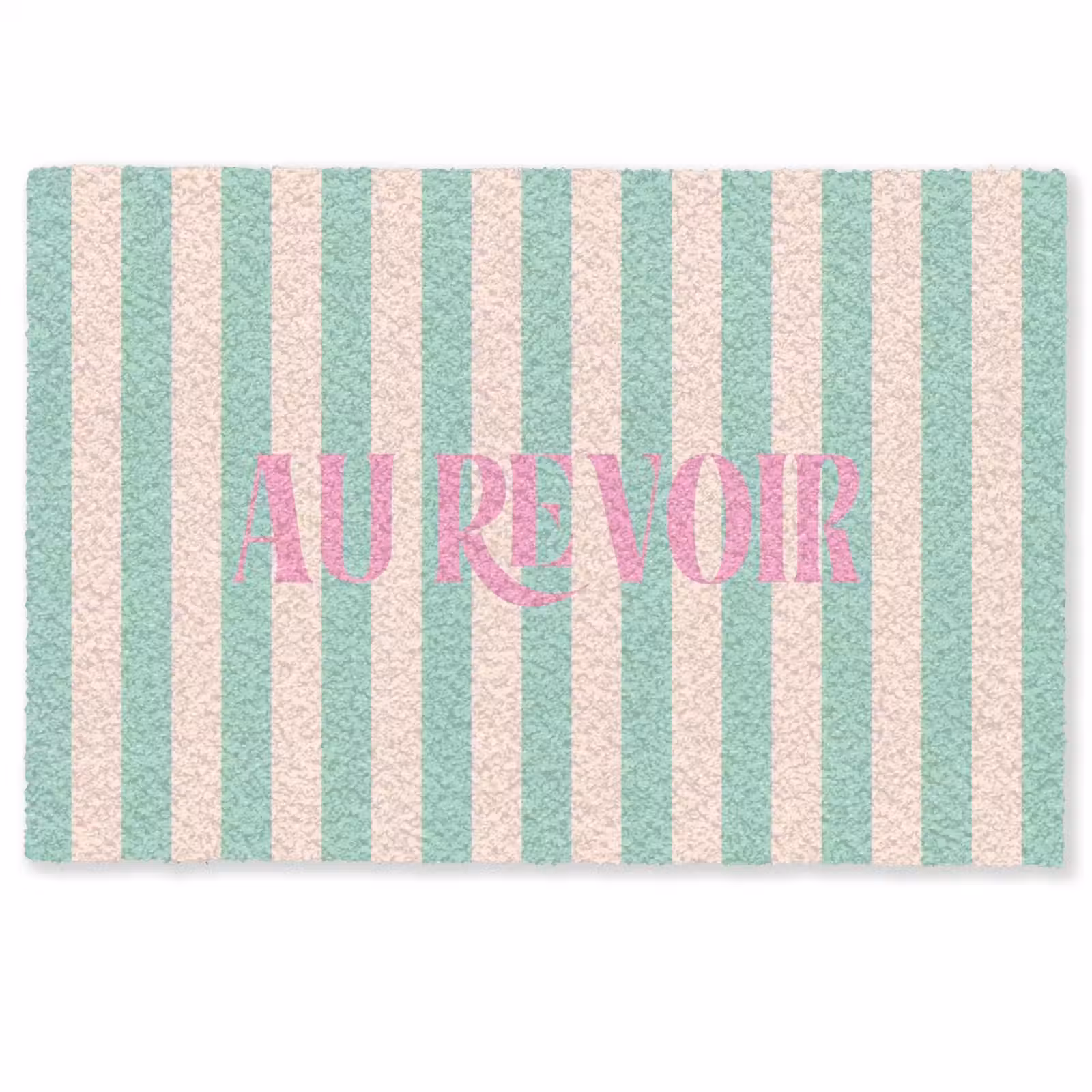 Deurmat - Roze - Groen - Strepen - Au revoir — 1