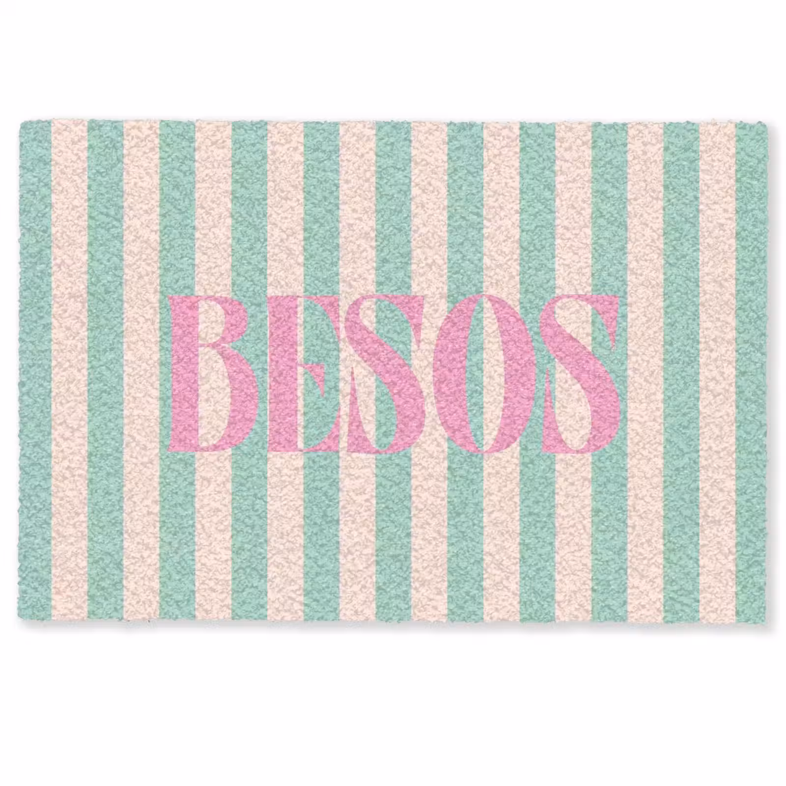 Deurmat - Roze - Groen - Strepen - Besos — 1