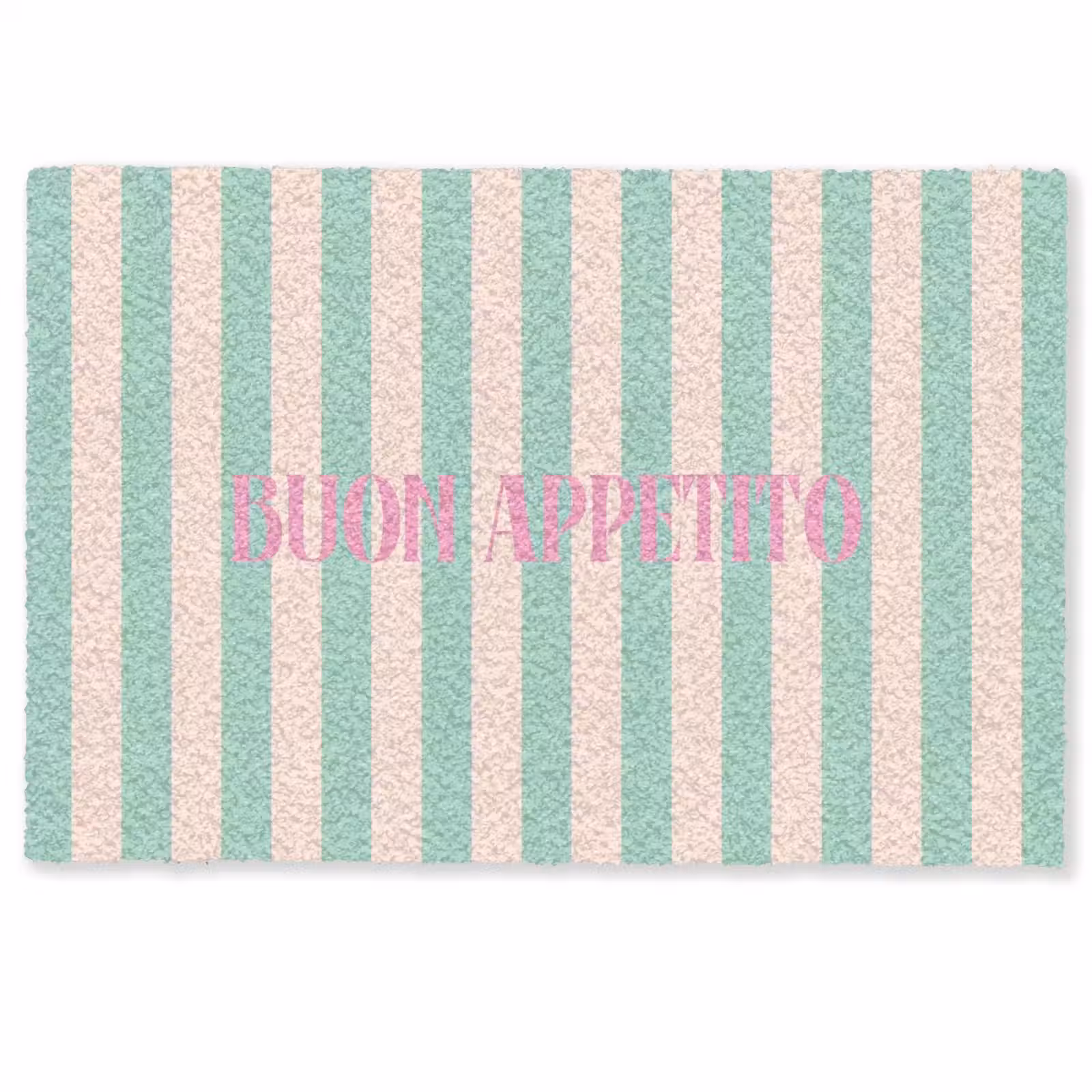 Deurmat - Roze - Groen - Strepen - Buon appetito — 1