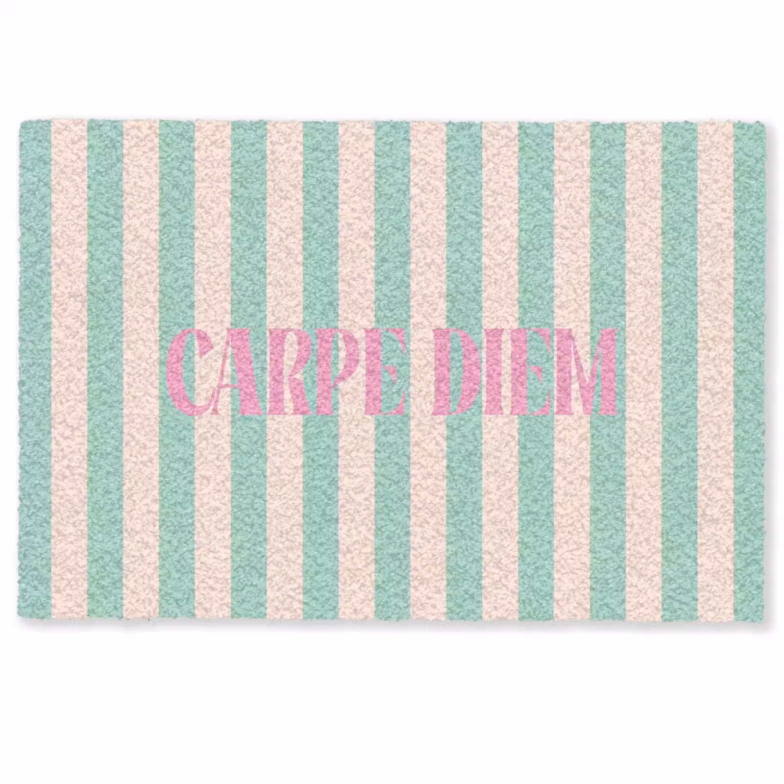 Deurmat - Roze - Groen - Strepen - Carpe diem — 1