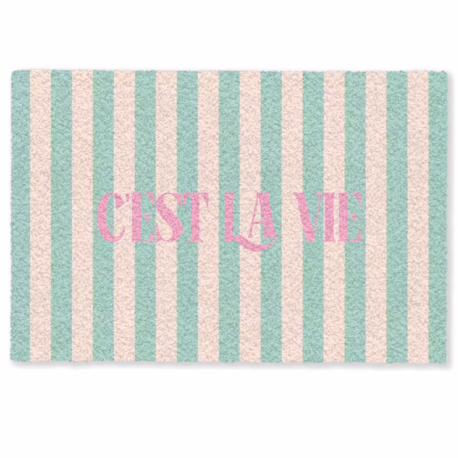Deurmat - Roze - Groen - Strepen - C'est la vie — 1