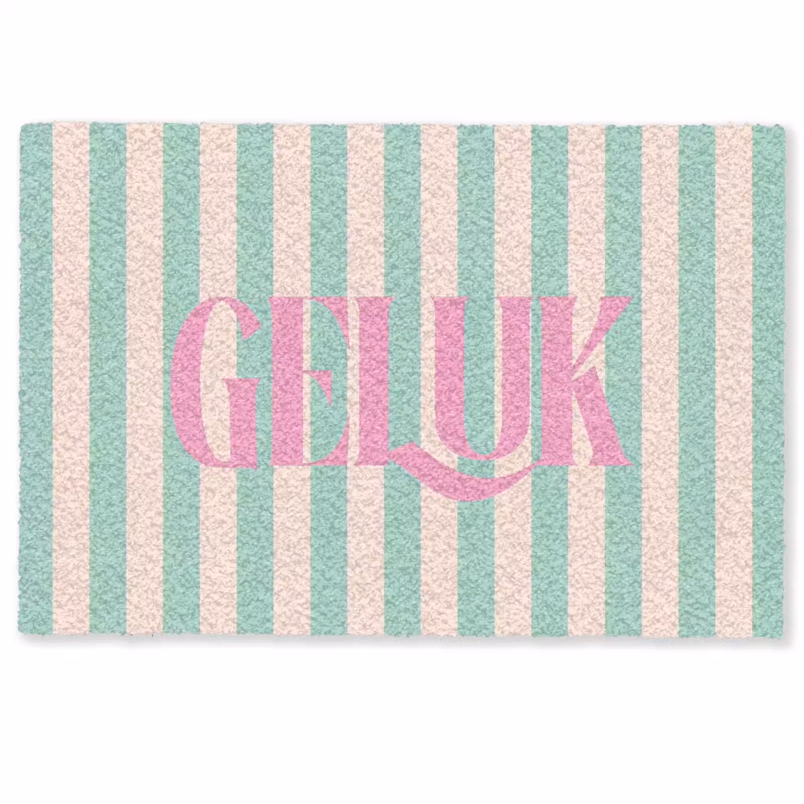 Deurmat - Roze - Groen - Strepen - Geluk — 1