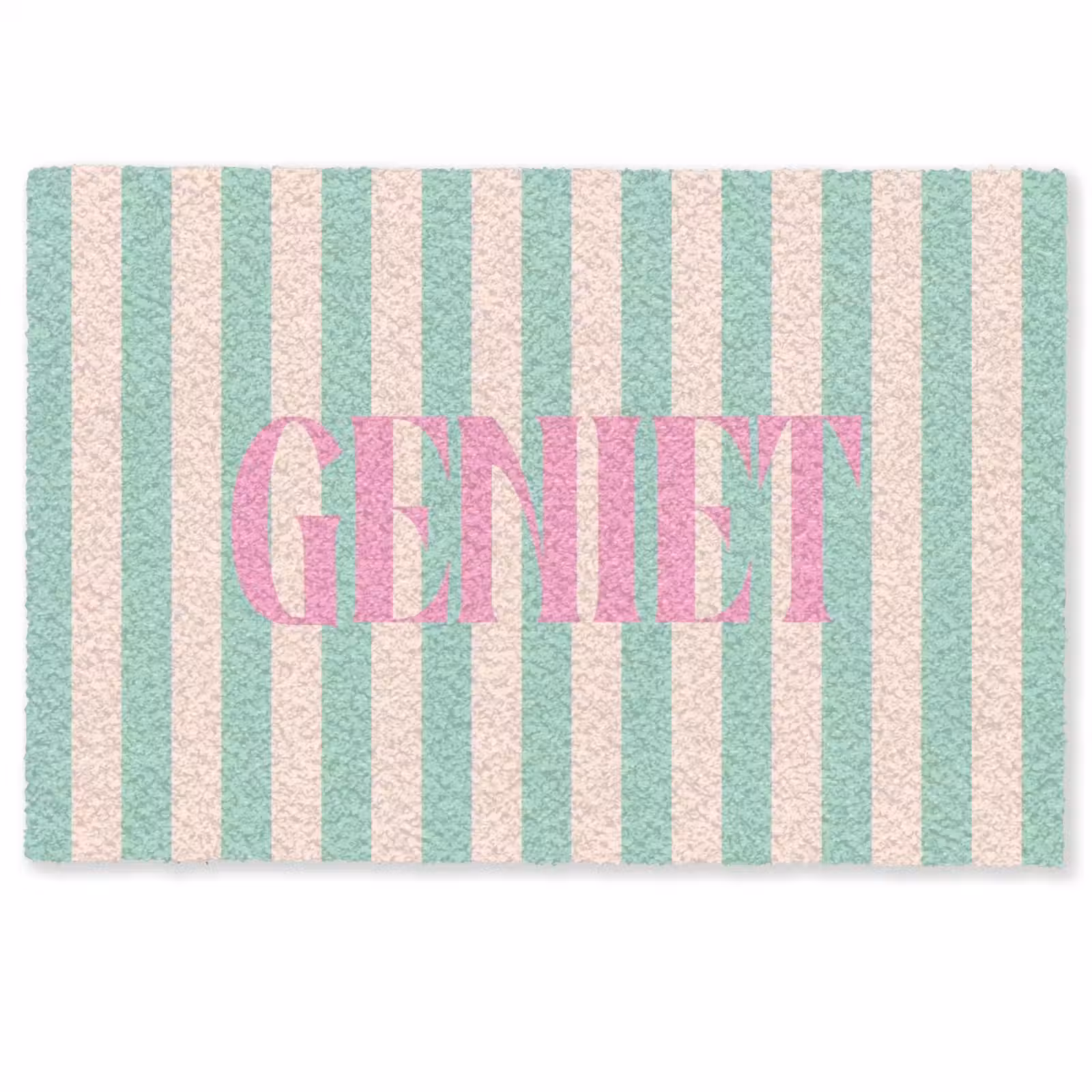 Deurmat - Roze - Groen - Strepen - Geniet — 1