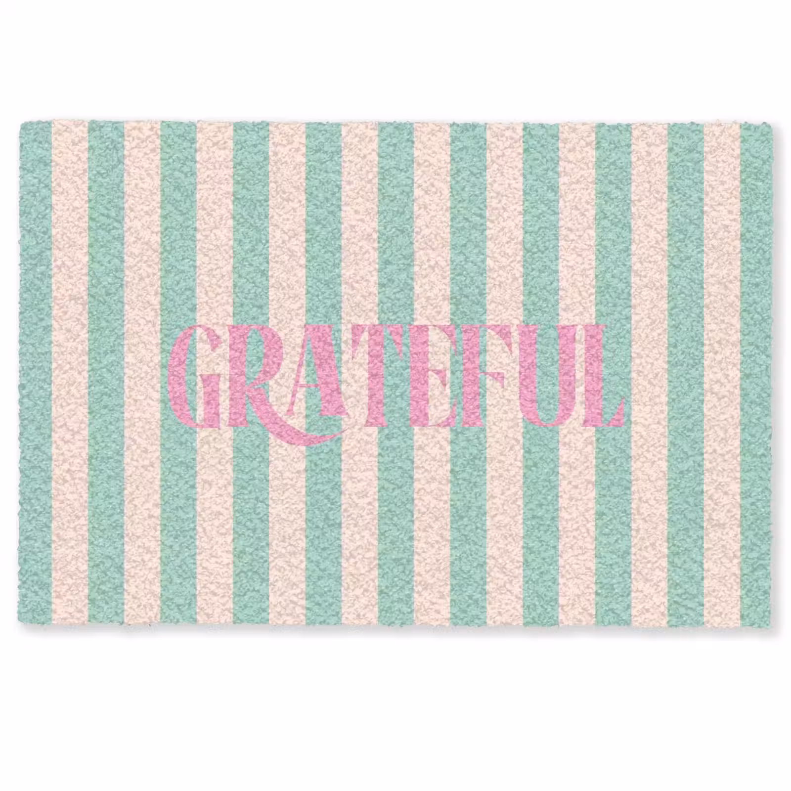 Deurmat - Roze - Groen - Strepen - Grateful — 1
