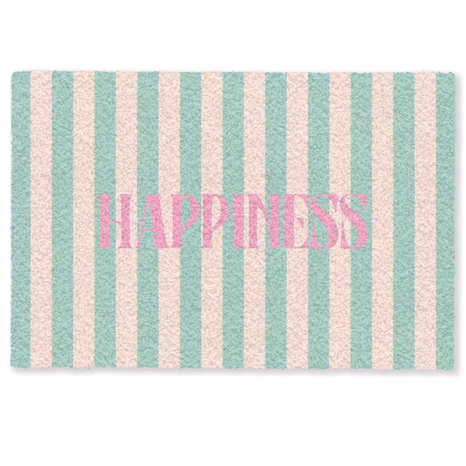 Deurmat - Roze - Groen - Strepen - Happiness — 1