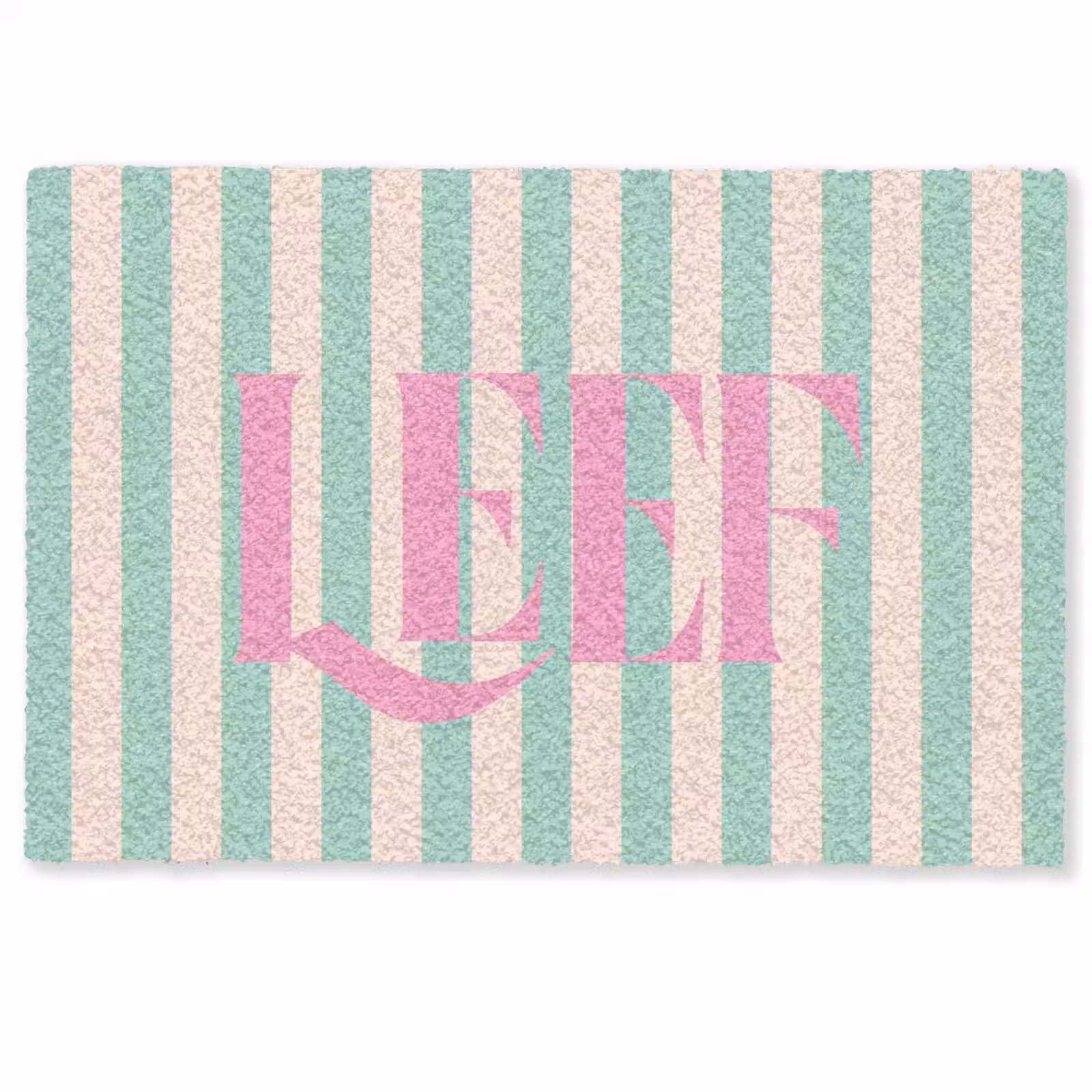 Deurmat - Roze - Groen - Strepen - Leef — 1