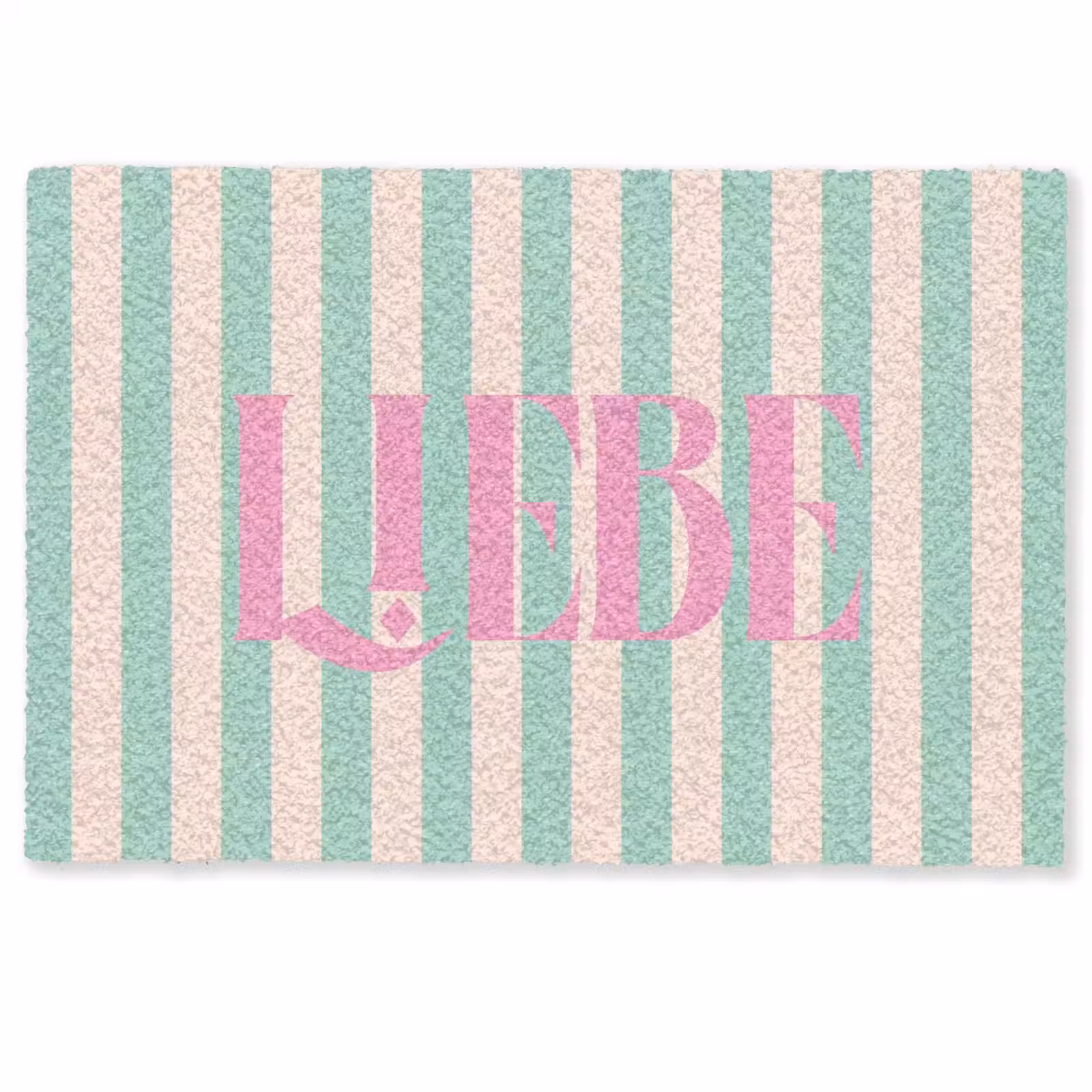 Deurmat - Roze - Groen - Strepen - Liebe — 1