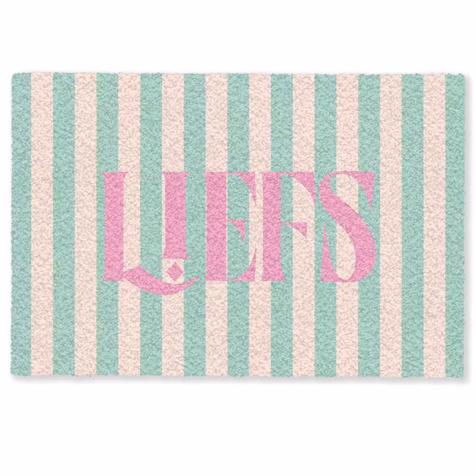 Deurmat - Roze - Groen - Strepen - Liefs — 1