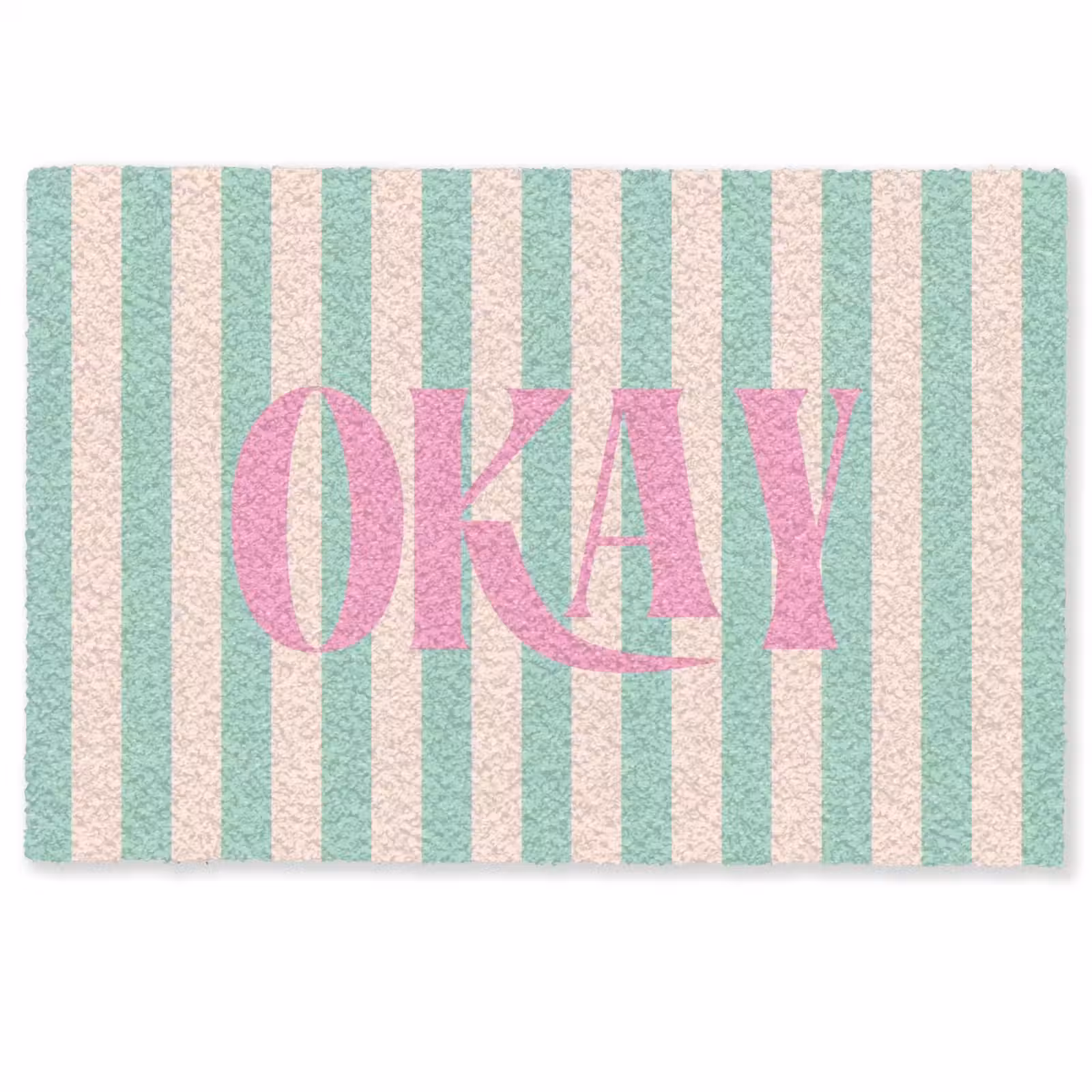Deurmat - Roze - Groen - Strepen - Okay — 1
