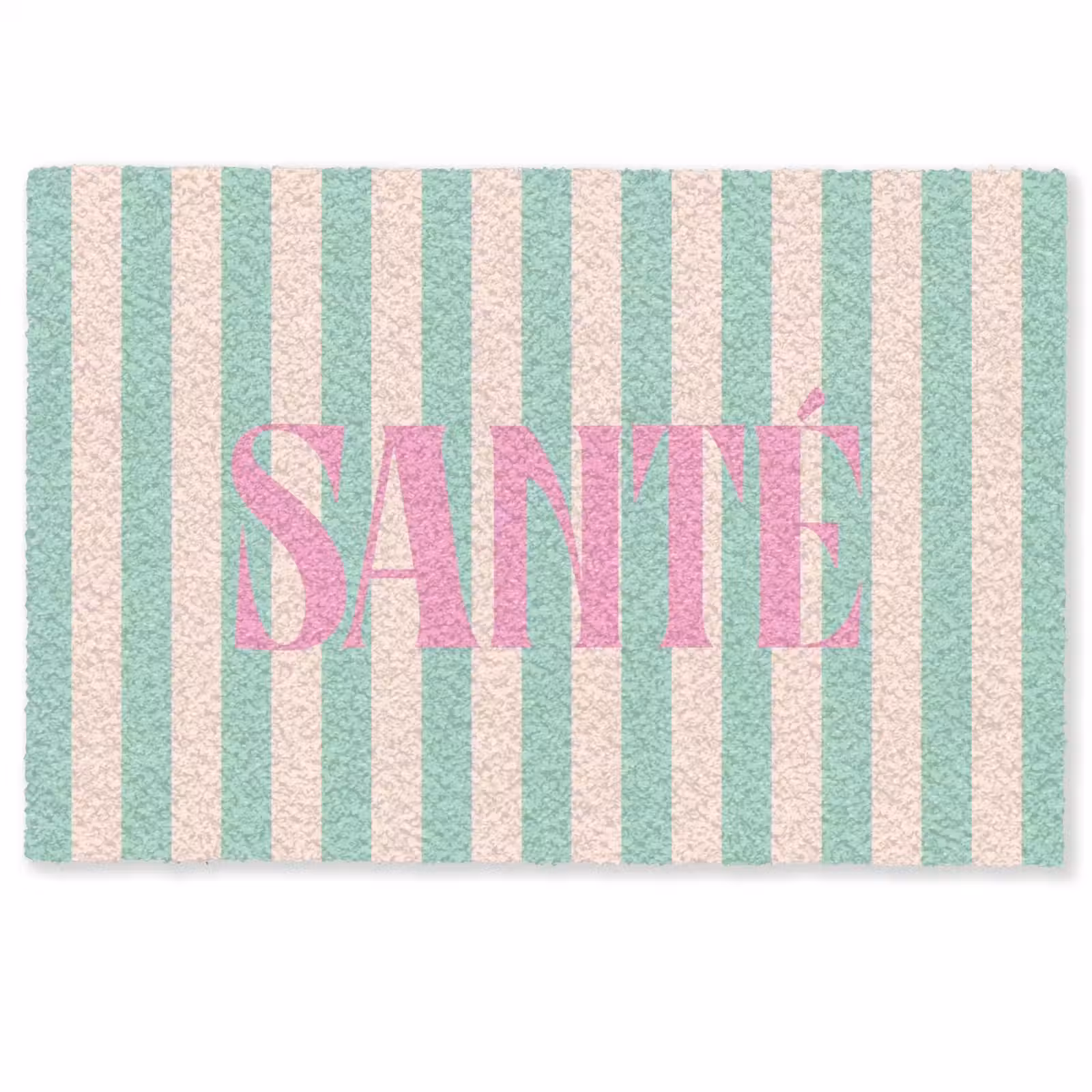 Deurmat - Roze - Groen - Strepen - Santé — 1