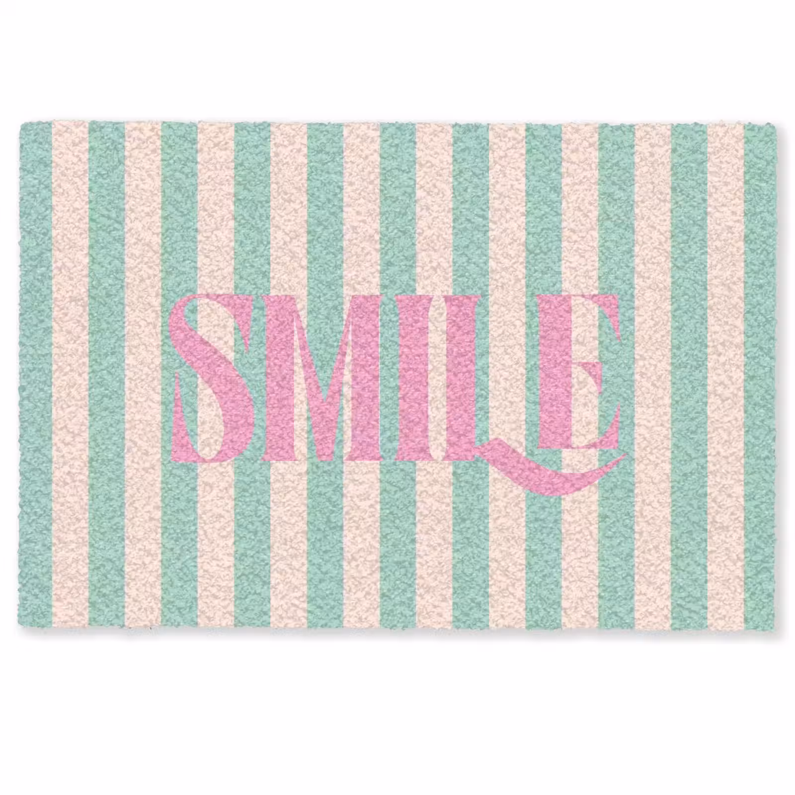 Deurmat - Roze - Groen - Strepen - Smile — 1