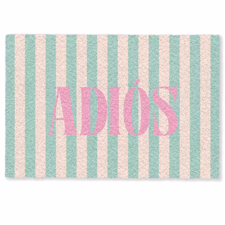 Deurmat - Groen - Strepen - Roze - Adiós — 1