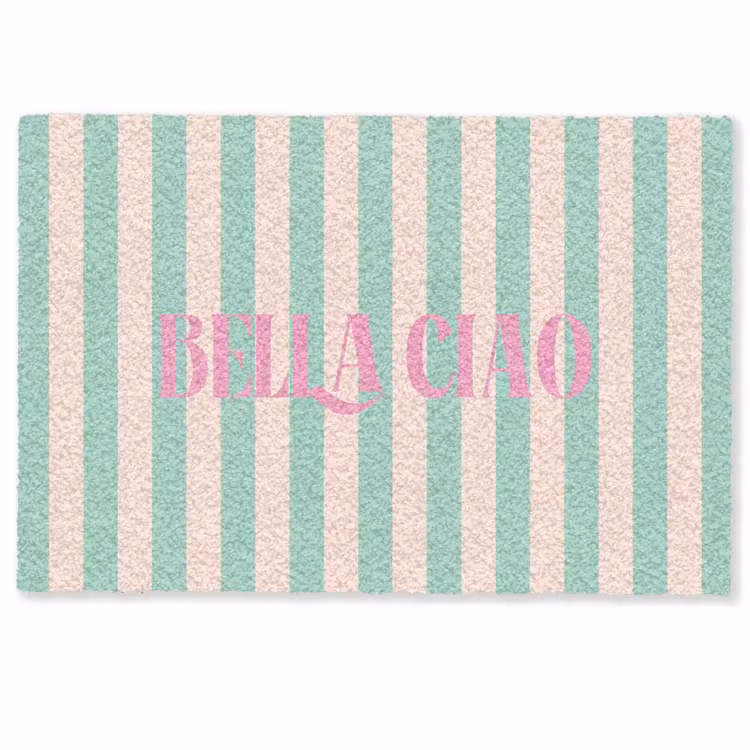 Deurmat - Roze - Groen - Strepen - Bella ciao — 1