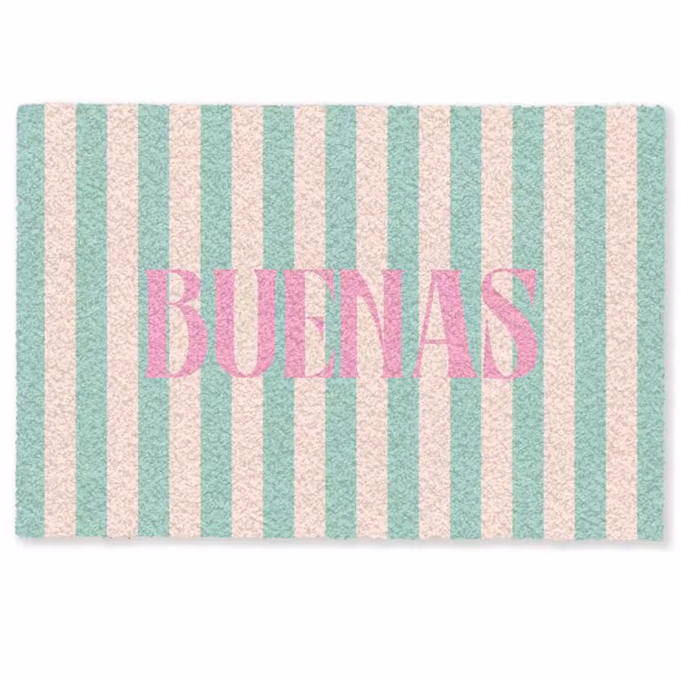 Deurmat - Roze - Groen - Strepen - Buenas — 1