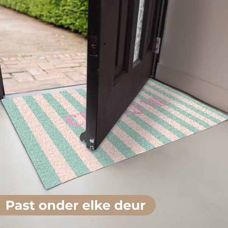 Deurmat - Roze - Groen - Strepen - C'est la vie — 7