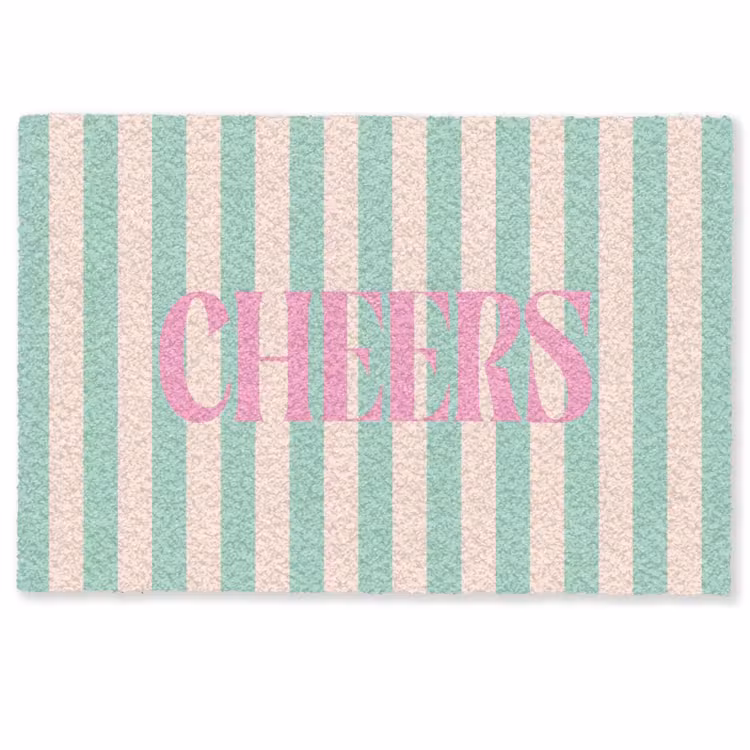 Deurmat - Roze - Groen - Strepen - Cheers — 1