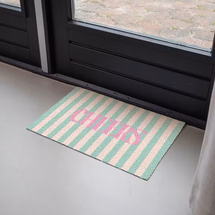 Deurmat - Roze - Groen - Strepen - Cheers — 2
