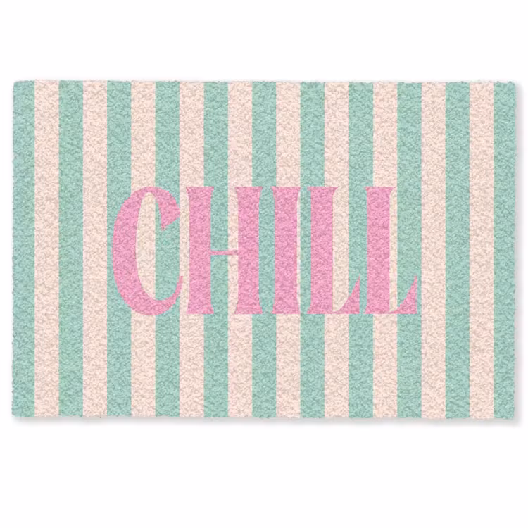 Deurmat - Roze - Groen - Strepen - Chill — 1