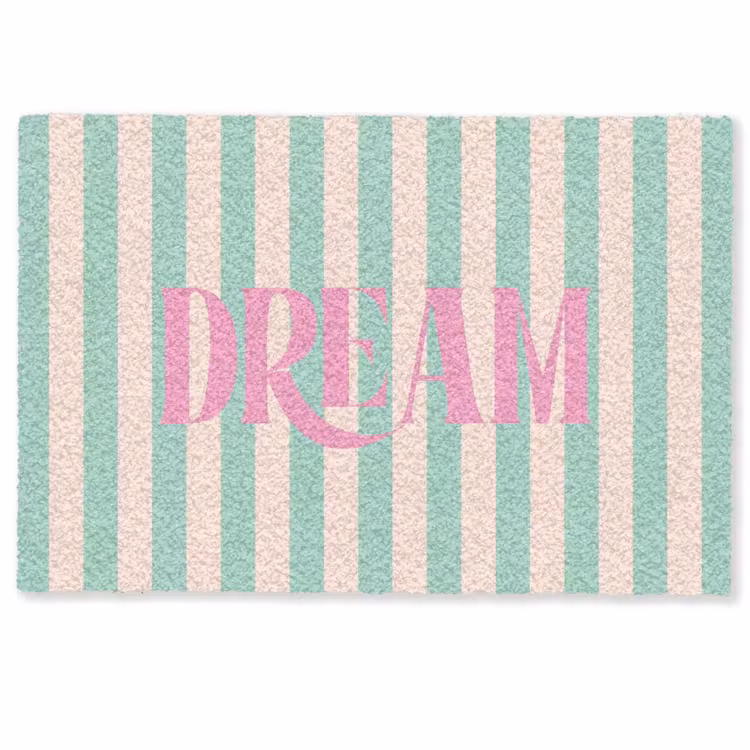 Deurmat - Roze - Groen - Strepen - Dream — 1