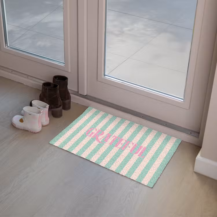 Deurmat - Roze - Groen - Strepen - Grateful — 8