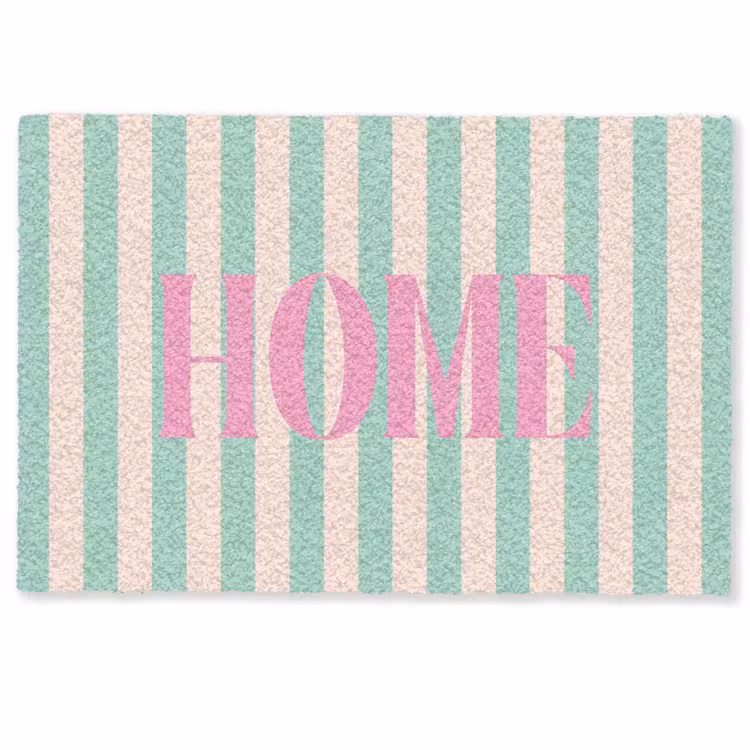 Deurmat - Roze - Groen - Strepen - Home — 1